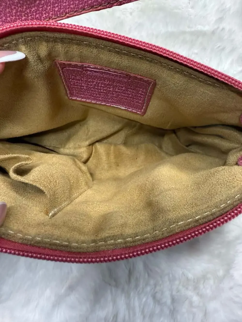 Coach Signature C Small Shoulder Bag/Wristlet in Brown and Pink
